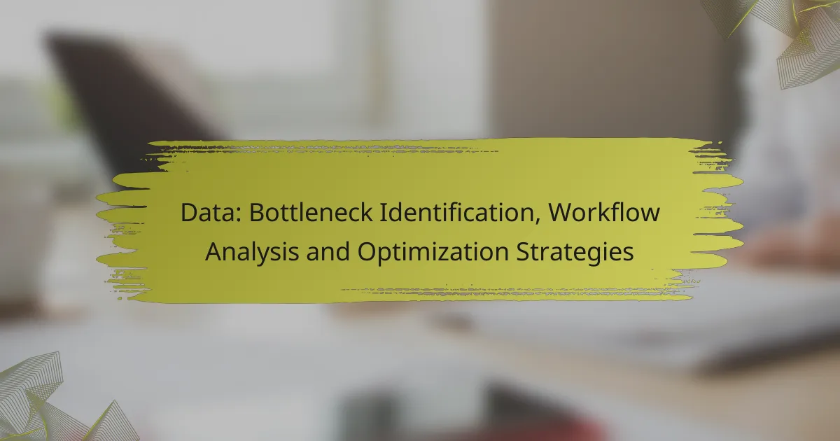 Data: Bottleneck Identification, Workflow Analysis and Optimization Strategies