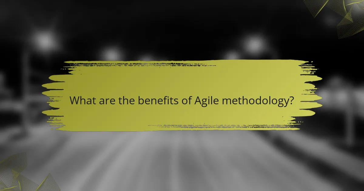 What are the benefits of Agile methodology?