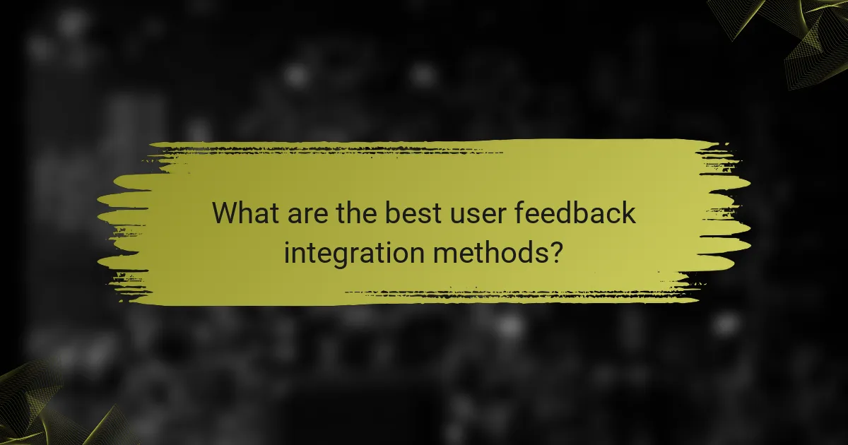 What are the best user feedback integration methods?