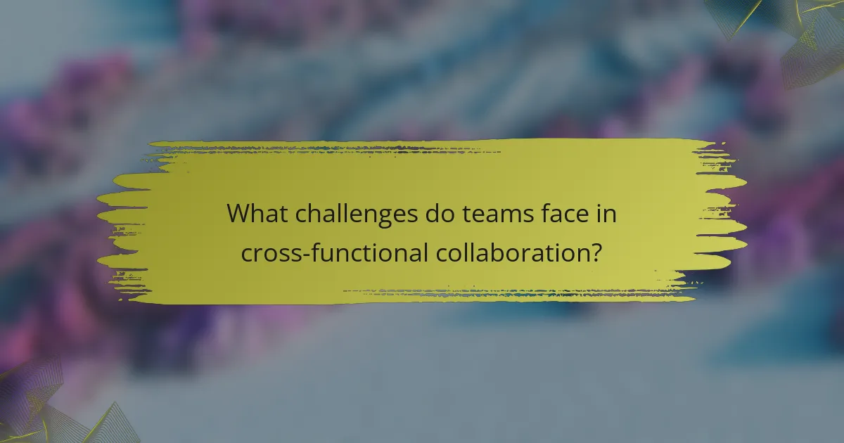 What challenges do teams face in cross-functional collaboration?